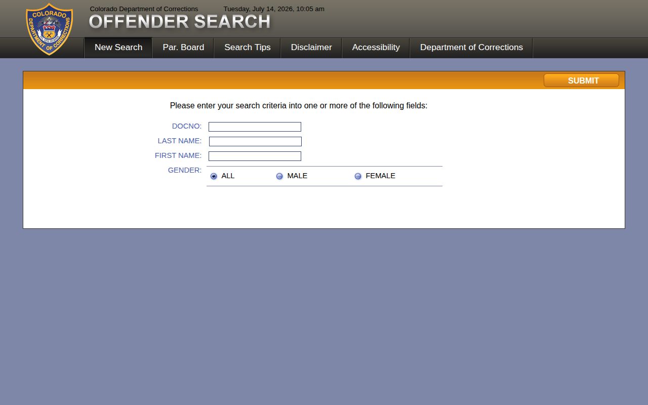 Boulder County released inmates CDOC offender search screen